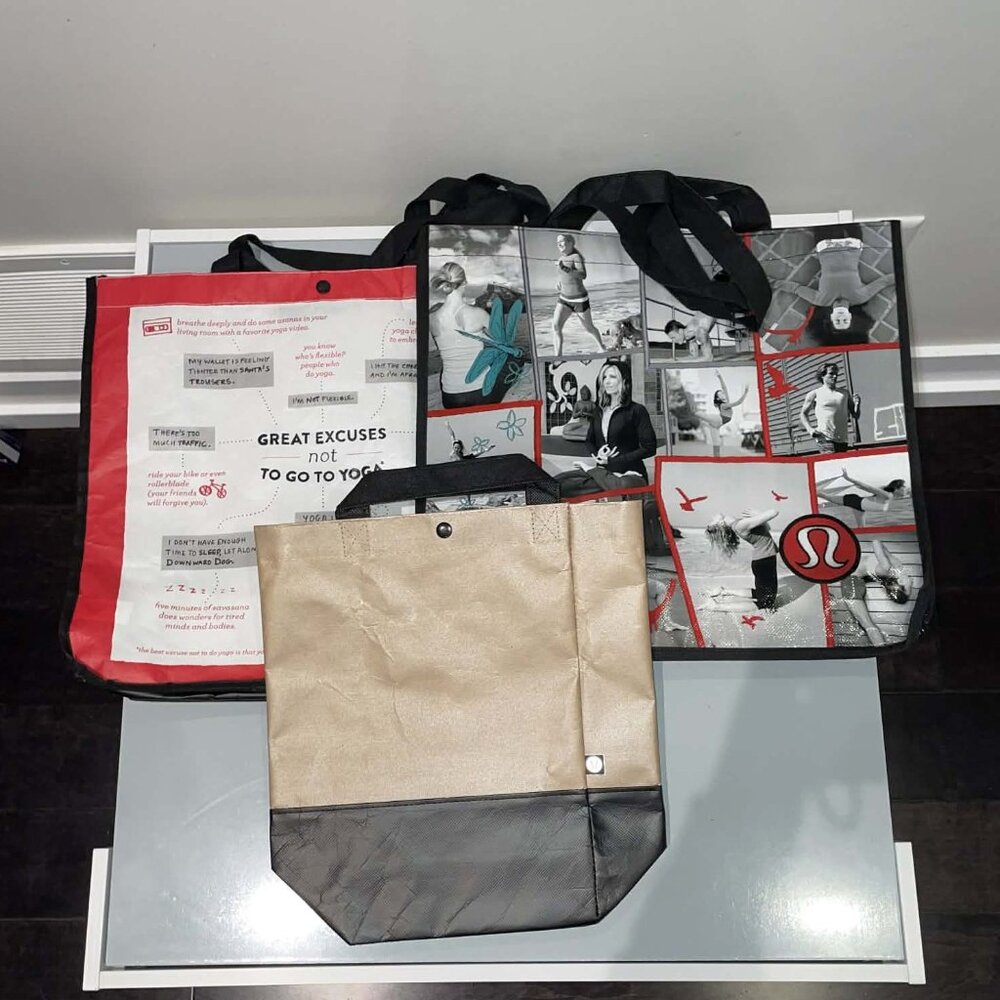 LOT OF 3 LULULEMON Reusable Totes